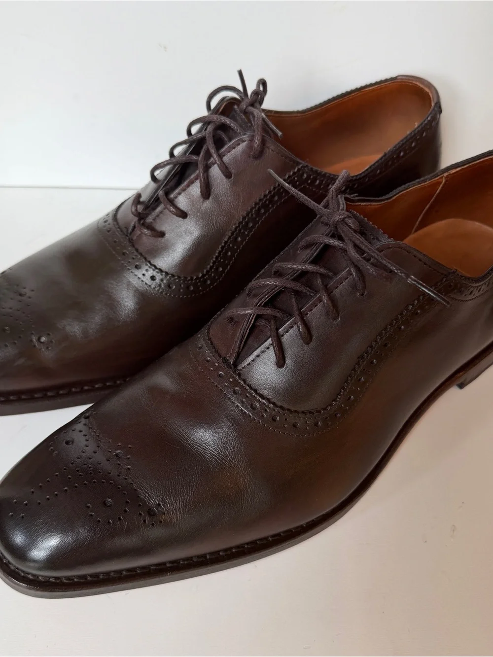 Allen Edmonds Dark Brown Leather Brogue Oxfords